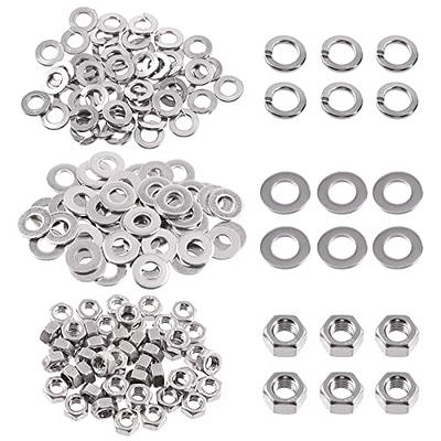 Swpeet 150Pcs Metric 304 Stainless Steel M5 Hex Nuts and M5 Flat