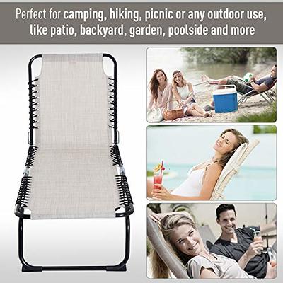 Domi Outdoor Living Adjustable Patio Recliner Chair Metal Outdoor Reclining  Lounge Chair with Removable Cushions (Beige) 