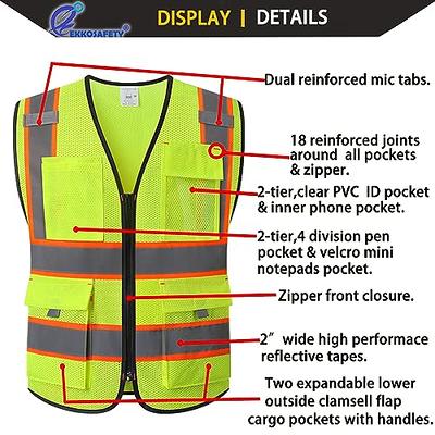 Yellow Hi Viz Waist Coat - Sizes M, L & XL - High Visibility (PPE