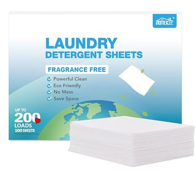 Laundry Detergent Sheets Eco Washing Strips - 80 Loads Package, Free &  Clear Liquidless Clothes Washer Sheet, Zero Waste Travel Laundry Strip