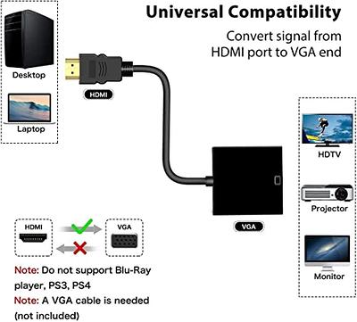 HDMI to VGA, Gold-Plated HDMI to VGA Adapter, Male to Female for Computer,  Desktop, Laptop, PC, Monitor, Projector, HDTV, Chromebook, Raspberry Pi,  Roku, Xbox and More - Yahoo Shopping