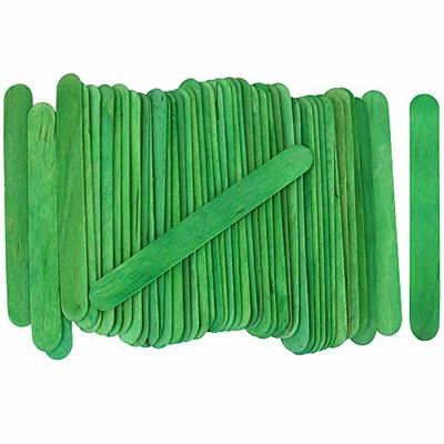 100 Sticks - Jumbo Wood Craft Popsicle Sticks 6 inch Green