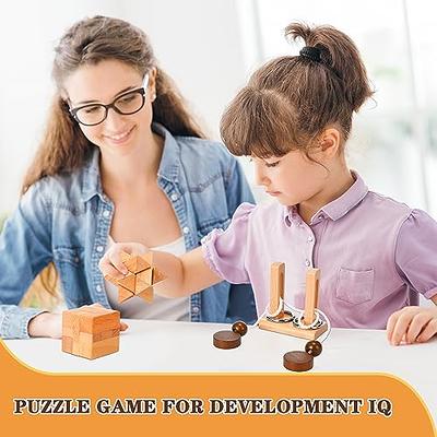 Wooden Puzzle Games Brain Teasers Toy- 3D Puzzles for Teens and Adults -  Wooden Logic Puzzle Wood Snake Cube Cube Magic Ball Brain Teaser  Intellectual Removing Assembling Toy 