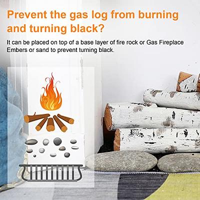 QuliMetal Gas Fireplace Logs Set, Ceramic White Birch Wood Logs