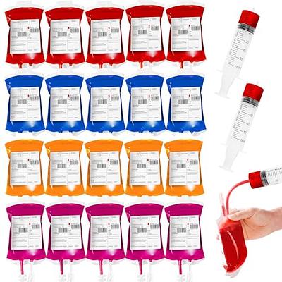 DAMOTK 20 Pcs Birthday Drink Pouch Cups with 20 Straws, Plastic Drink Pouches Clear Zipper Bags Birthday Squad Party Cups, Reusable Drink Pouches