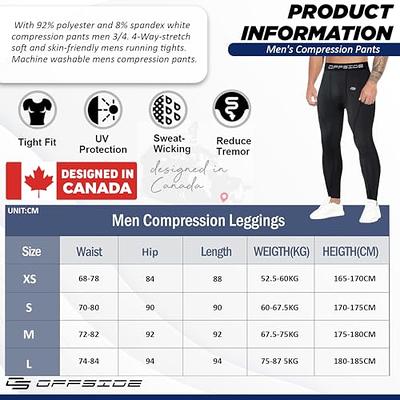 OFFSIDE Men's Black Blue and White 3 Pack Compression Pants Size Medium,  Breathable Athletic Pants for Men, Workout Running Tights Sweat Pant, Cool  Dry Baselayer Mens Leggings for Sports Yoga Gym 