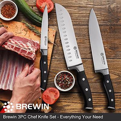 Brewin Kitchen Knife with Sharpener Razor Sharp 8 Inch Chef -B9