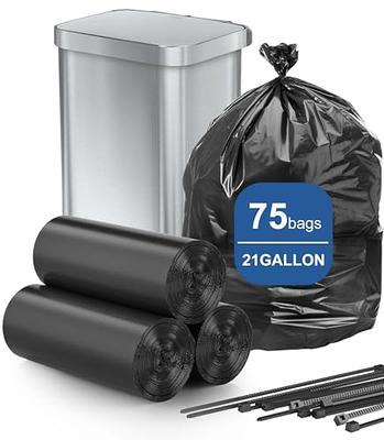 1.3 Gallon 100 Counts Strong Trash Bags Garbage Bags by Teivio, Bathroom  Trash Can Bin Liners, Plastic Bags for home office kitchen, Clear