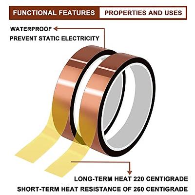 High Temperature Tape Heat Tape Heat Resistant Tape Heat Transfer Tape Heat  Tape for Sublimation No Residue 10mm X 33m 108ft (Yellow-6 Roll) 