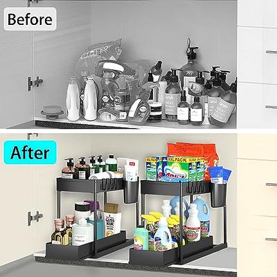 Libeder Under Sink Organizers and Storage,2 Tier Sliding Bathroom Cabinet  Organizer with Hooks& Cup,Under Sink Storage Shelf with Pull Out Drawer for  Kitchen,Bathroom,Restroom - Yahoo Shopping