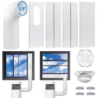 Portable Air Conditioner Window Kit,6 Pcs Adjustable Range 17-93 inch  Vertical/Horizontal Sliding Window/Door Kit Plate for AC Unit, AC Window  Vent