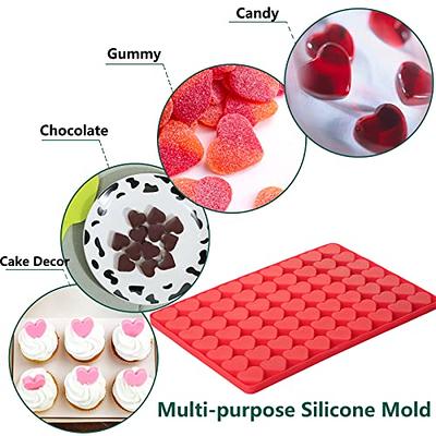 Visland Silicone Molds, Valentines Day Candy Mold, Chocolate Molds with 6  Semi Heart Shape Jelly Holes Mold for Making Hot Chocolate Bombs