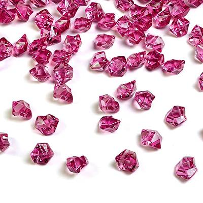 Pink Acrylic Heart Gems Ice Crystal Rocks, 1lb Bag, Packed 12 Bags Per Case  - Fisch Floral Supply