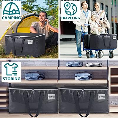 4 Pack Heavy-duty Oversize Large Storage Bag Organizer With Zips And Tag  Pocket For Moving, Clothes Storage, Laundry Bag, Packing, House Essentials,  S