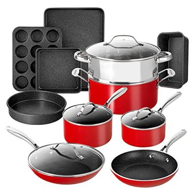 Carote Nonstick Pots and Pans Set, 8 Pcs Granite Stone Kitchen Cookware Sets  (Black) - Yahoo Shopping