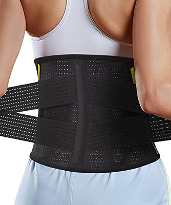 FREETOO Air Mesh Back Brace for Men Women Lower Back Pain Relief with 7  Stays, Adjustable Back Support Belt for Work , Anti-skid Lumbar Support for  Sciatica Scoliosis (M(waist:36''-44''), Black)