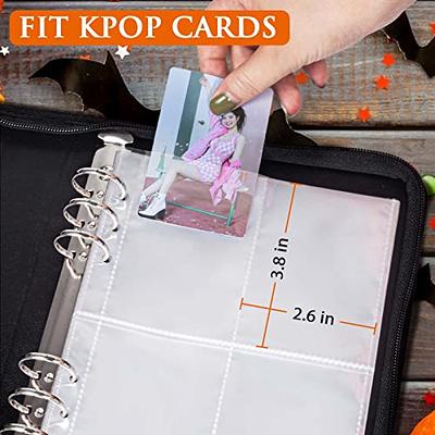 Leather Kpop Photocard Binder, 4-Pocket Photocard Holder, Kpop Zipper Binder  Case, 25 Sleeves, Black - Yahoo Shopping