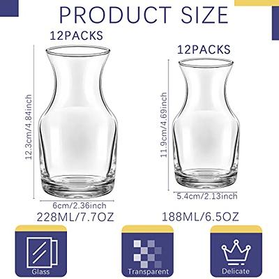 Single Serving Wine Carafe Glass Mini Carafe Individual Wine Decanter  Small Carafe for Wine Dinner Parties Tastings Bars Restaurants, 6.5 Oz, 7.7  Oz (6 Pack): Wine Decanters