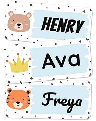 Name Labels Set for Daycare, Clothes & Items (50), No-Iron Labels, Washable  and Personalized Kids Name Stickers, Stick on Tags School in Various Sizes  - Blue - Yahoo Shopping