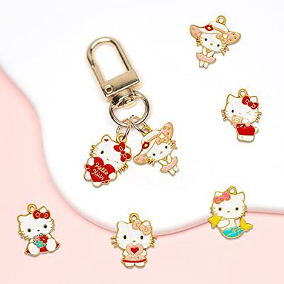 westingmanual 24 pieces enamel cat charms for jewelry making 6 styles cute  pink cat charms earring