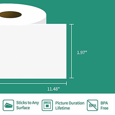 Phomemo White Self-Adhesive Thermal Paper, Glossy Printable Sticker Paper for Phomemo M02/M02 Pro/M02S Bluetooth Pocket Mobile Printer, Black on White