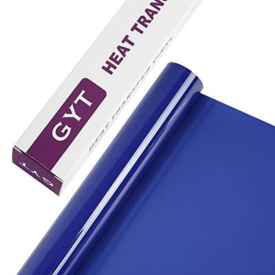 GYT Blue Heat Transfer Vinyl - 12 Inch x 7 Feet Blue HTV Vinyl