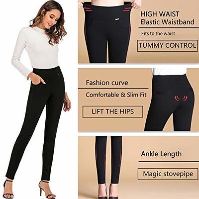 neezeelee Dress Pants for Women Comfort Stretch Slim Fit Leg Skinny High  Waist Pull on Pants with Pockets for Work (Black, 4 Long) - Yahoo Shopping