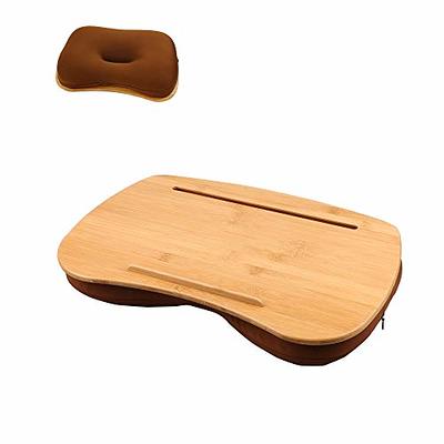 Bamboo Laptop Lap Desk with Pillow Cushion - S