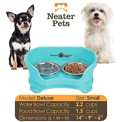 Pet Deluxe Dog Bowls Stainless Steel Dog Food Water Bowl Set with Stand,  Feeding Bowls No Spill Non-Skid Silicone Mat, Dog Dishes for Small Medium