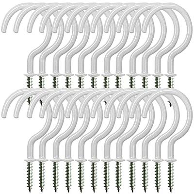 10PCS Ceiling Hooks, 2 Inch Vinyl Coated Screw-in Hooks Hanging Plants & Flower  Baskets, Multi-Function Wall Hooks Garage Hooks Cup Hooks for Indoors  Outdoors 