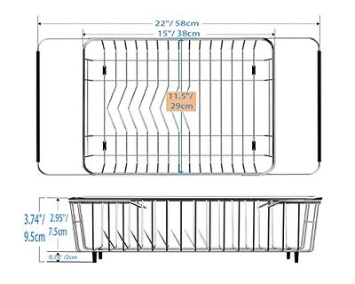 SANNO Over The Sink Expandable Dish Drying Rack, Dish Drainer,Dish