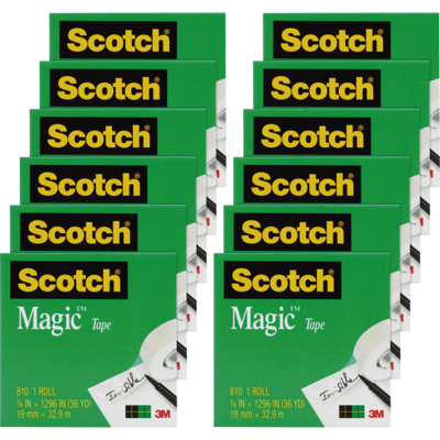  Scotch Wall-Safe Tape, 3/4 x 648, Clear, Pack Of 4