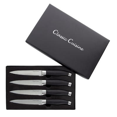 Steak Knife Set, Kyrtaon Serrated Knife, Stainless Steel Sharp Knives Set,  Dinner Knifes Set of 8, Dishwasher Safe Sturdy And Easy To Clean