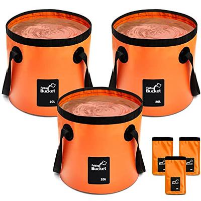 3 Pcs 5 Gallon Bucket Collapsible Foldable Bucket with Handle for