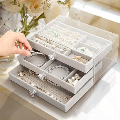 QBestry Stud Earring Organizer for Girls Jewelry Organizer Box Earring Box  for Girls Jewelry Box for Stud Earrings Storage Organizer teen Jewelry