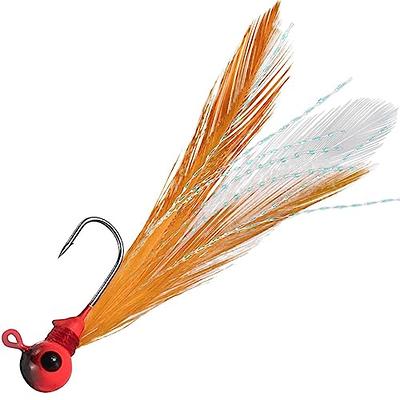 Dr.Fish 10 Pack Marabou Feather Jigs Fishing Jig Heads for Bass Crappie  Trout Walleye Round Ball Fishing Lures Jigs Kit Panfish Bluegill Freshwater  Lures 1/16oz - Yahoo Shopping