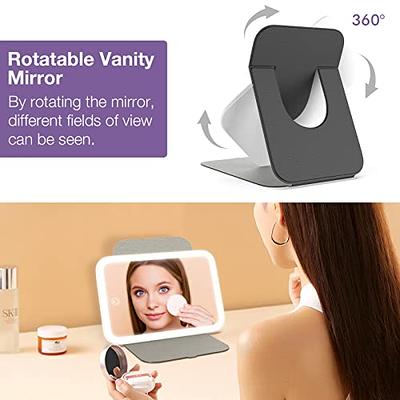 Vanity Mirror with Lights, Hollywood Lighted Makeup Mirror with 3 Color  Lighting Modes, Detachable 10X Magnification, 360°Rotation, 14.4Inches,  White…
