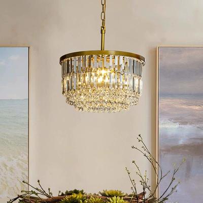 C Cattleya 16.25 in. 3-Light Antique Brass Finish Crystal