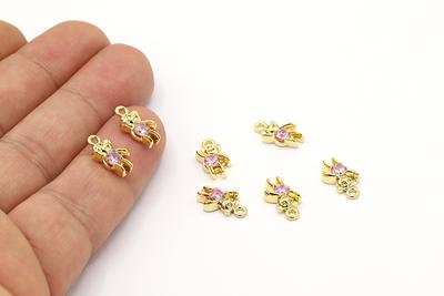 4Pcs - Cubic Star Pendant, Cz Charms, Tiny Charm, Gold Star Charm