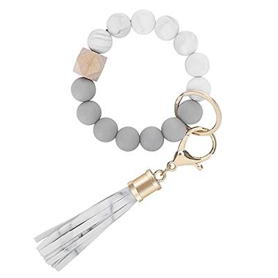 Weixiltc Bracelet Keychain Wristlet, Silicone Bead Key Ring Bracelet for  Women (White) - Yahoo Shopping