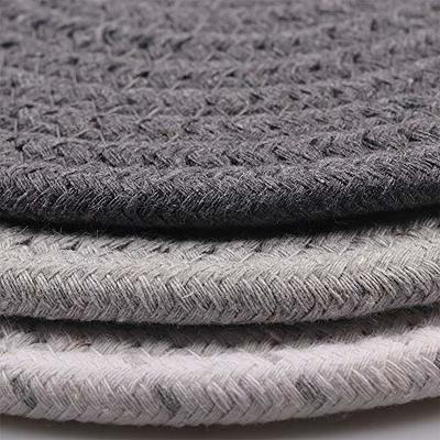 100% Cotton Kitchen Everyday Basic Terry Pot Holder Heat Resistant Coaster  Potholder for Cooking and Baking Set of 5 Grey