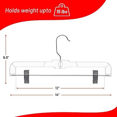 14 Heavy Weight Plastic Skirt & Pants Hangers With Clips
