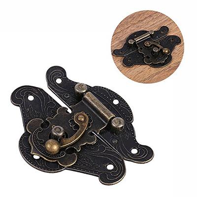 PGMJ 20 Pieces Jewelry Box Hardware Thickened Solid Antique Right Latch  Hook Hasp Horn Lock Wood Jewelry Box Latch Hook Clasp and 80