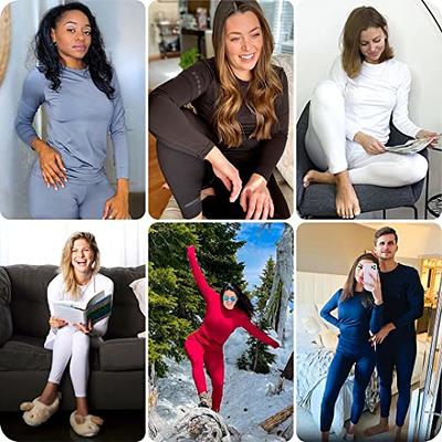 Fleece Lined Base Layer Pajama Set Cold Weather Long Johns Thermal