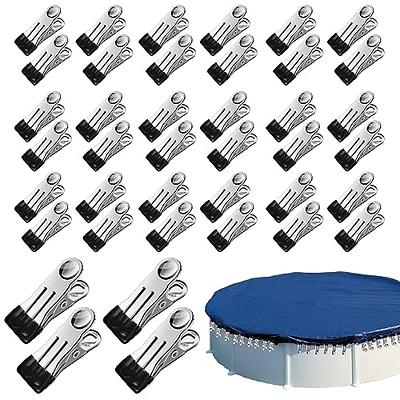 Bylion 60 Pcs Swimming Pool Cover Clamps, Stainless Steel Above Ground Winter Pool Cover Clip Winter Swimming Pool Windproof Clip Multifunctional