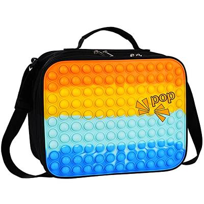 Wsslon Pop Lunch Box Fidget Toy for Boys Girls,Insulated Lunch Bag, Lunch Large Tote Bag for School Office, Leakproof Cooler Lunch Box with