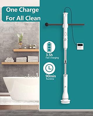 SZFIXEZ Electric Spin Scrubber, Cordless Electric Cleaning Brush for Bathroom Electric Spin Cleaner with 4 Replaceable Shower Cleaning Brush Heads