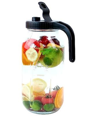 1.2 Liter 40 oz Glass Pitcher with Lid and Spout, Bivvclaz Glass Water  Pitcher for Fridge, Glass Carafe for Hot/Cold Water, Iced Tea Pitcher,  Small