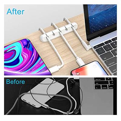 Ssrg Cable Clips, 6 Pcs White Cord Holder Cable Management Wire Organizer For Organizing Desk Nightstand Car Phone Charger,2 Pack