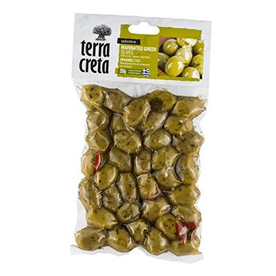 Marinated Green Olives With Lemon and Pepper Herbs